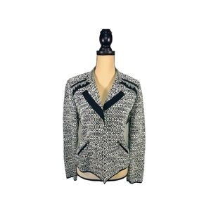 Chicos 1  Black and White Jacket w Silver Tone Detail at Shoulders Womens size M